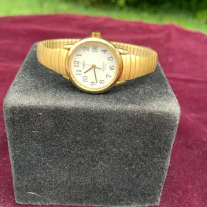 Vintage Timex Gold Tone Watch with Stretchy Band thumbnail 1
