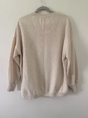 Aerie Oversized Waffle Accents Under Arms Cream/Oatmilk crewneck size xs thumbnail 3