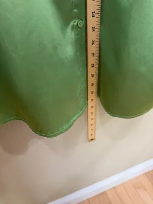 Princess Polly Oversized Satin Button Down Shirt Top Blouse Green Size Small / 2 thumbnail 4