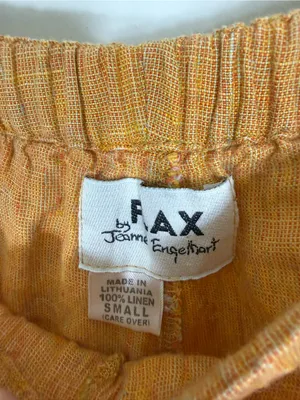 Flax Floods Linen Pants With Elastic Waist Saffron Yellow Orange Small thumbnail 4