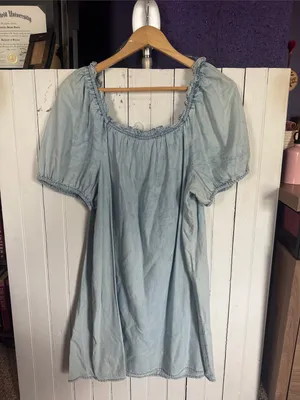a.n.a Smocked Neckline Dress Light Blue Size XL thumbnail 6