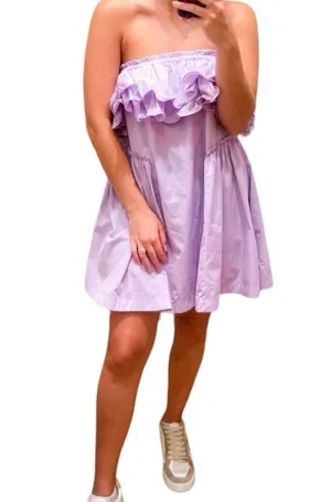 Free People Have A Thing For You Mini dress in Lavender Fields 100% Cotton Sz M thumbnail 1