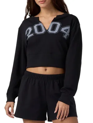 Florence by Mills 2004 Split Neck Sweatshirt NWT Black Large thumbnail 1