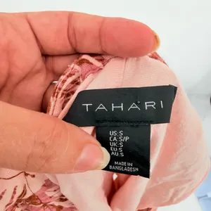 Tahari Tropical Leaf 100% Linen ALine Leaf Dress Sz Small Coastal Resort Boho thumbnail 8