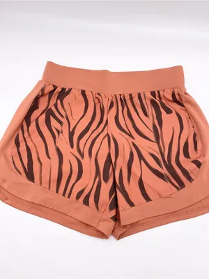 Tek Gear Women's Multi-Purpose Workout Shorts Size Medium Orange Tiger Stripes thumbnail 3