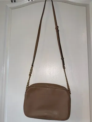 Michael Kors Tan Saffiano Leather Crossbody with Gold Logo thumbnail 6