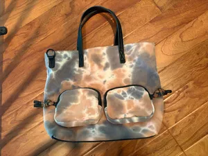 Like Dreams Pink Purple Tie Dye Tote Bag Para Cord Pull Tabs thumbnail 2