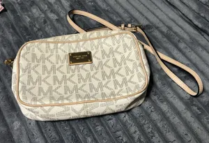 Michael Kors Cream and Tan Monogram purse thumbnail 1
