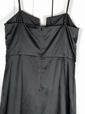 White House Black Market Dress Size 6 Black Satin Sweetheart Cocktail Sheath thumbnail 9