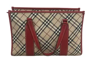 Vintage Burberry Blue Label Tote Hand Bag Nova Check Purse 12x8.5 thumbnail 1