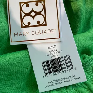 Mary Square Claire Textured Shorts Women S Green Athleisure‎ Preppy Loungewear thumbnail 6