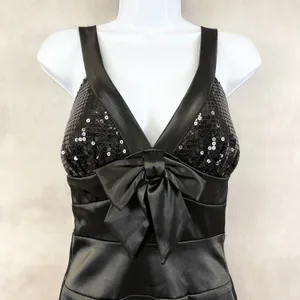 Zum Zum Sequin Satin‎ Mini Dress 1/2 Y2K Glam Party Night Out HoCo Cocktail Club thumbnail 2