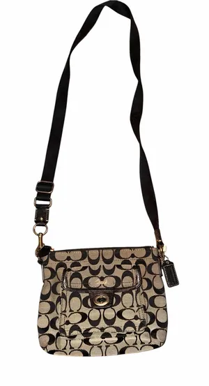 Coach Signature Black & Gray Crossbody Bag thumbnail 1