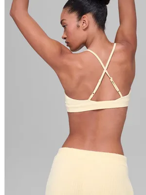 NWT alo yoga splendor bra candlelight yellow white size large sold out limited thumbnail 2