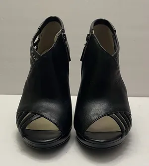 Calvin Klein Laraine Burnished‎ Nappa High Heels Open Toe Black Women's Size 8M thumbnail 1