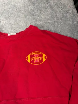 Iowa state Cyclone Football Red Long Sleeve Tee press box large thumbnail 11