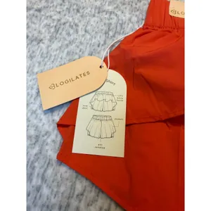 Logilates Women Orange Athletic ruffle Running Tennis‎ Shorts Size S NWT thumbnail 4