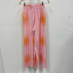 Manoush Ombré Animal Print Pleated High‎ Waist Lightweight Wide Leg Pants Sz 4 thumbnail 2