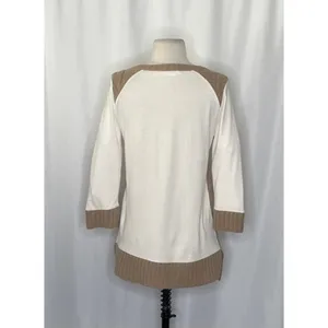 Anthropologie PILCRO Dually Clad Twofer Sweater Top Brown Wool Cable Knit M thumbnail 7