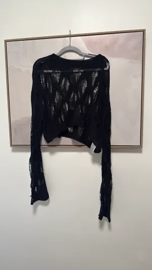 Edikted crochet cropped sweater thumbnail 3