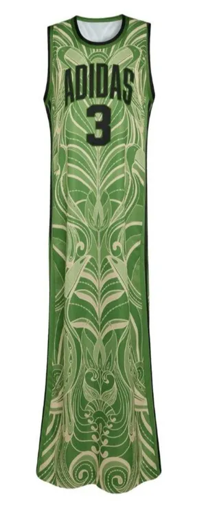 FARM Rio Green and Cream Maxi Dress M thumbnail 1
