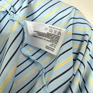 Greg Norman Polo Shirt Light Blue and Yellow Stripes ML75 Microlux Play Dry (M) thumbnail 4