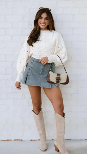 These Three Boutique Cream Sweater thumbnail 3