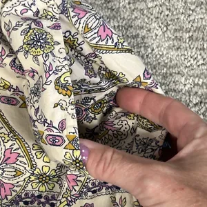 Free People Skirt Womens Medium Midi Floral Boho Festival Cream Purple Pockets thumbnail 5