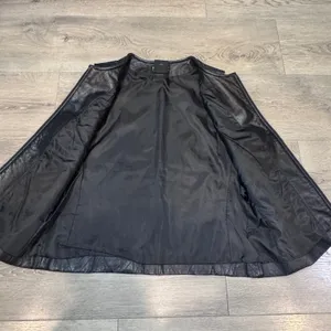 Mixit Y2K Womens Black Quilted Genuine Leather Zip Front Vest Size‎ 10 Medium thumbnail 3