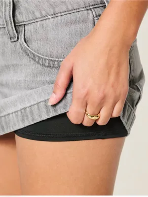 Hollister Ultra Low-Rise Denim Micro Mini Skort - Light Gray thumbnail 4