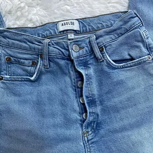 Agolde Blue Medium Wash Button Fly Jeans Mid Rise Skinny Denim thumbnail 3
