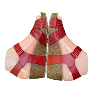 OTBT Red Leather Harriet Strap Wedge Sandal Euro Vacation Retro Boho Comfort 6M thumbnail 7