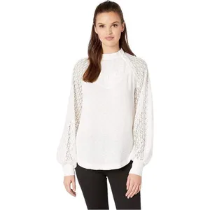 ✨Free People Sweetest Thing Thermal/Lace White Long Sleeve Sz Small Top✨ thumbnail 2