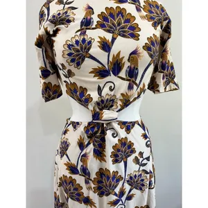 Farm Rio Jasmin‎ Mixed Print Midi Dress Boho Tropical Size M/L thumbnail 5