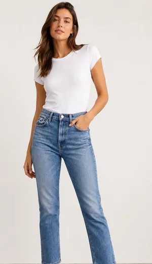 Mother Superior The High Waisted Smokin Double Ankle Jeans Women 25 Crop USA thumbnail 1