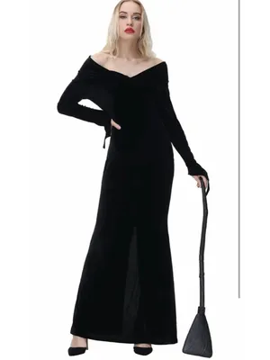 NEW Velvet Halloween Costume Off Shoulder Gothic Dress Adult Cosplay Dress S thumbnail 4