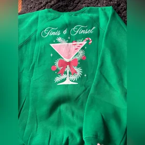 Wildfox Green Crewneck Sweater with Candy Cane Design thumbnail 6