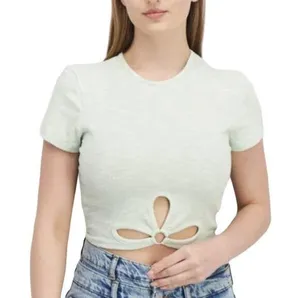 NWT ~ STREETWEAR SOCIETY Short Cropped Lime Green Ribbed Top ~ Women's SMALL thumbnail 1
