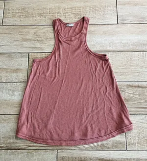Womens Free People Intimately Orange Ribbed Tank - XS thumbnail 1