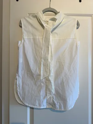 Zara Cream Sleeveless Bow Tie Blouse thumbnail 3