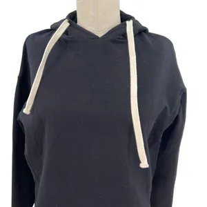 Monrow Black‎ Cropped Pull Over Hoodie Sweatshirt Size XS thumbnail 5
