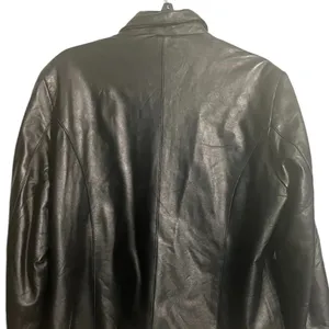 Vintage Leather Jacket Excelled Collection 1X Plus Size Black Zip Up Coat thumbnail 8