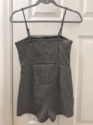 Forever 21 Houndstooth Spaghetti Strap Mini Dress - Black/White thumbnail 2