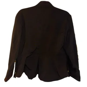 APOSTROPHE Military Chic Ruffle Blazer in Black with Gold Buttons Size Large New thumbnail 3