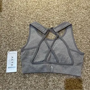 ACTA NWT Seamless Camo Sports Bra Grey Size Medium thumbnail 4
