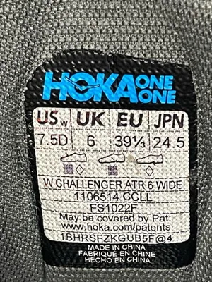 Hoka One One Challenger ATR 6 Women's Wide Gray Sneakers Sz 7.5D thumbnail 4