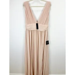 Lulus Heavenly Hues Blush Maxi Dress Chiffon Bridesmaid Formal Evening XL NWT thumbnail 10
