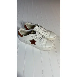 Vintage Havana Gadol White Leather Brown Calf Hair Star Sneakers Low Top Shoes thumbnail 5
