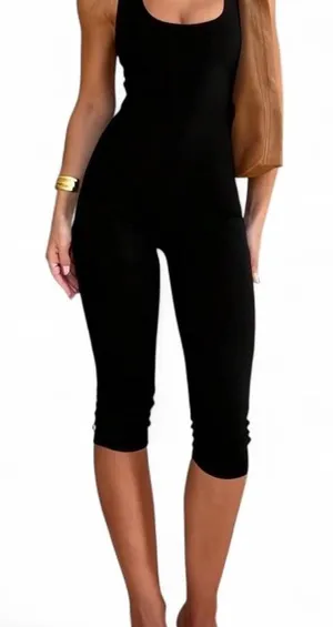 black halter capri jumpsuit Size XXL thumbnail 1