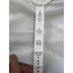 lululemon If You're Lucky Long Sleeve Sheer Mesh Open Back Wrap Top White Size 6 thumbnail 4